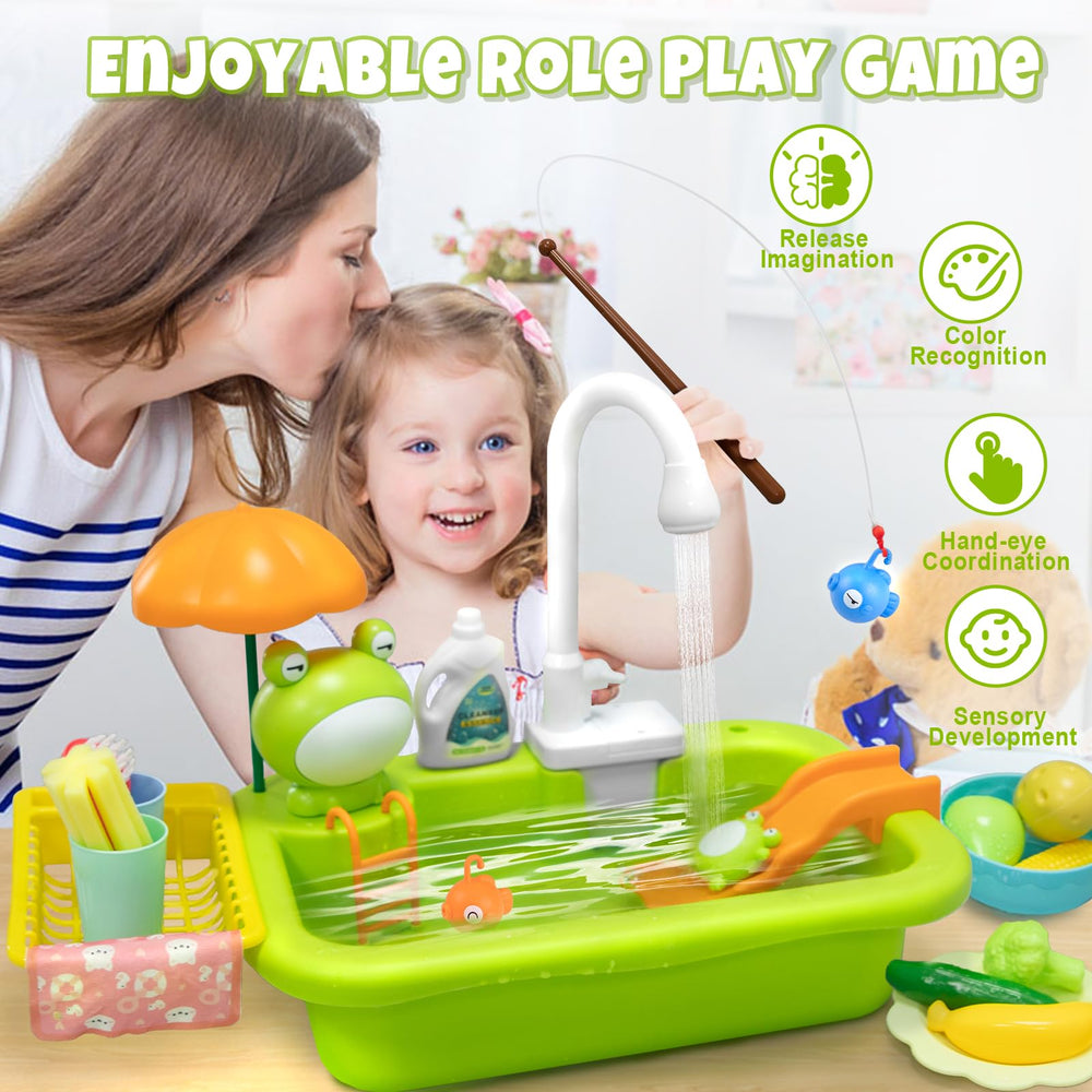 Aukful dishwasher toy enabling dress-up and pretend kitchen scenarios