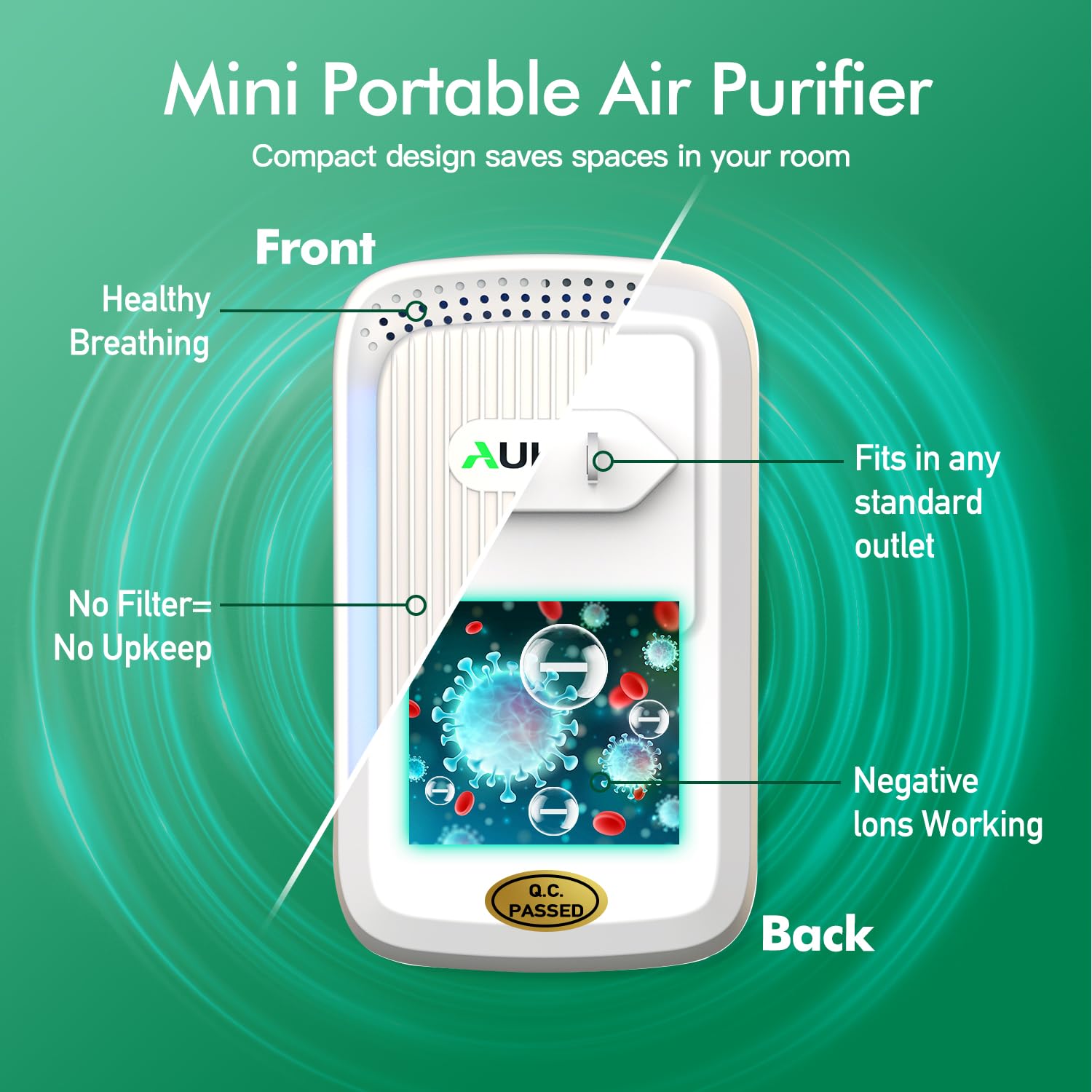 AUKUU air ionizer for office, a quiet desk companion for cleaner air.