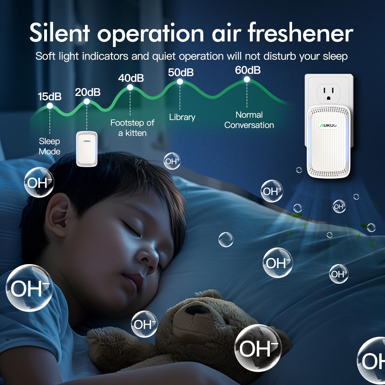 AUKUU portable air purifier white compact design for on-the-go use.