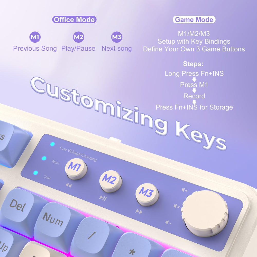 AULA 99-Key Keyboard offers full-key programmable shortcuts for efficiency.