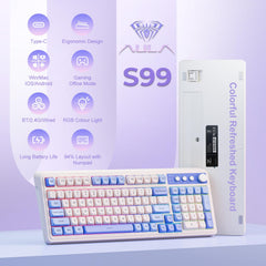 AULA 99-Key Keyboard with media knob for quick volume and lighting control.