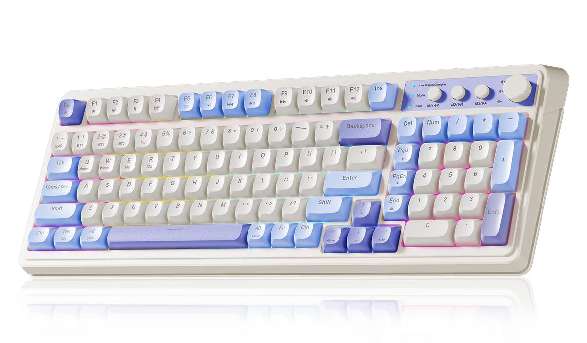 AULA 99-Key Keyboard tri-mode setup enables flexible wireless connectivity.