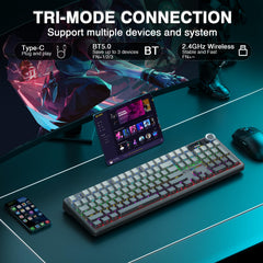 AULA F108 Pro five-layer silicone padding reduces typing noise.