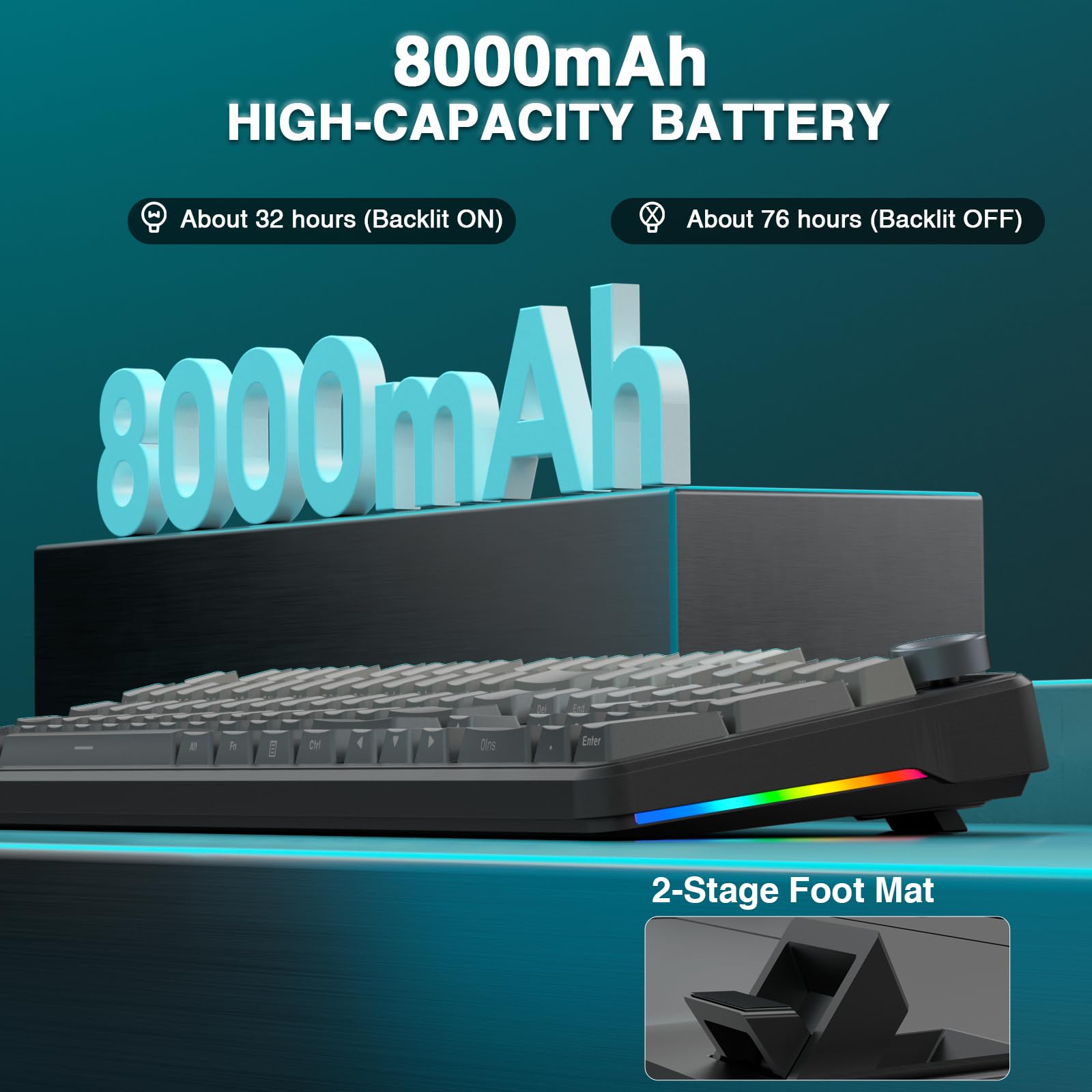 AULA F108 Pro south-facing LEDs illuminate keys clearly.