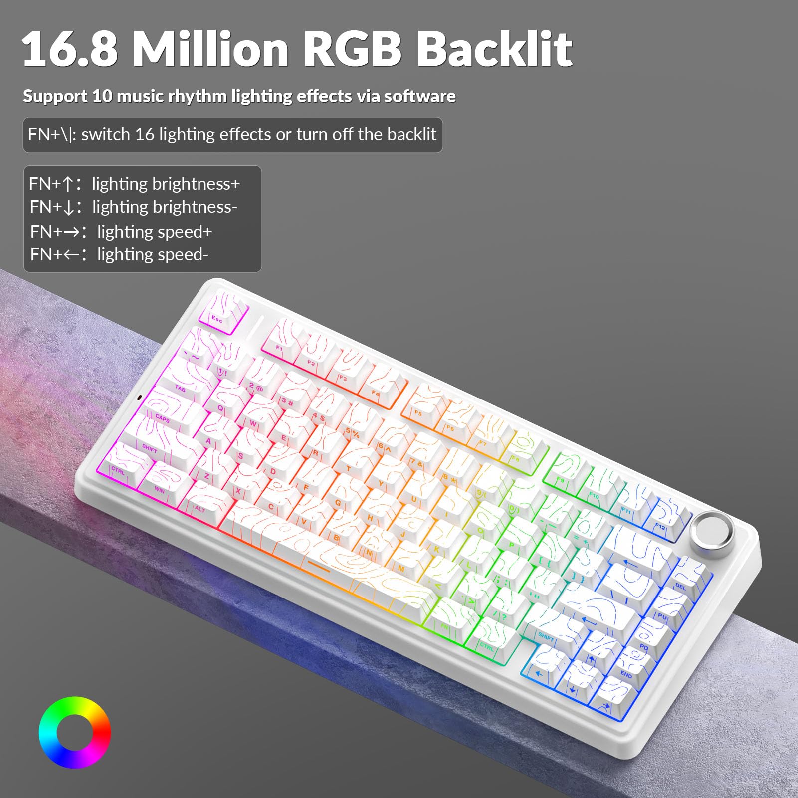 81-key 75% layout saves desk space while retaining arrow keys