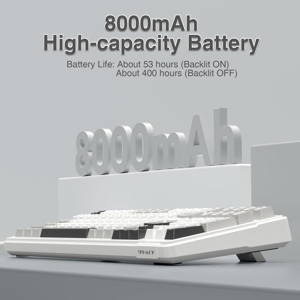 AULA F99 8000mAh battery powers longer sessions.