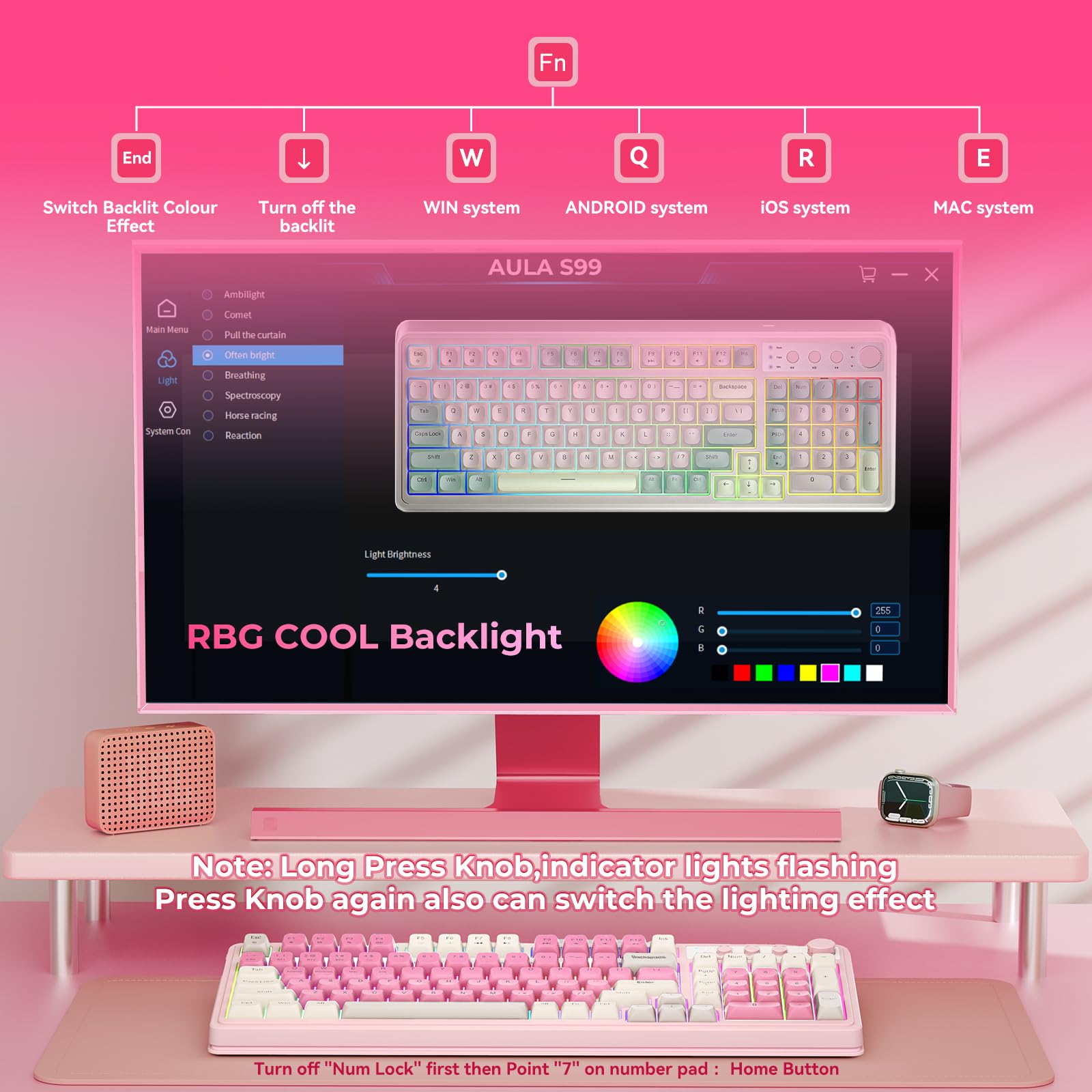 AULA S99 96 percent layout with numeric keypad supports efficient workflow.