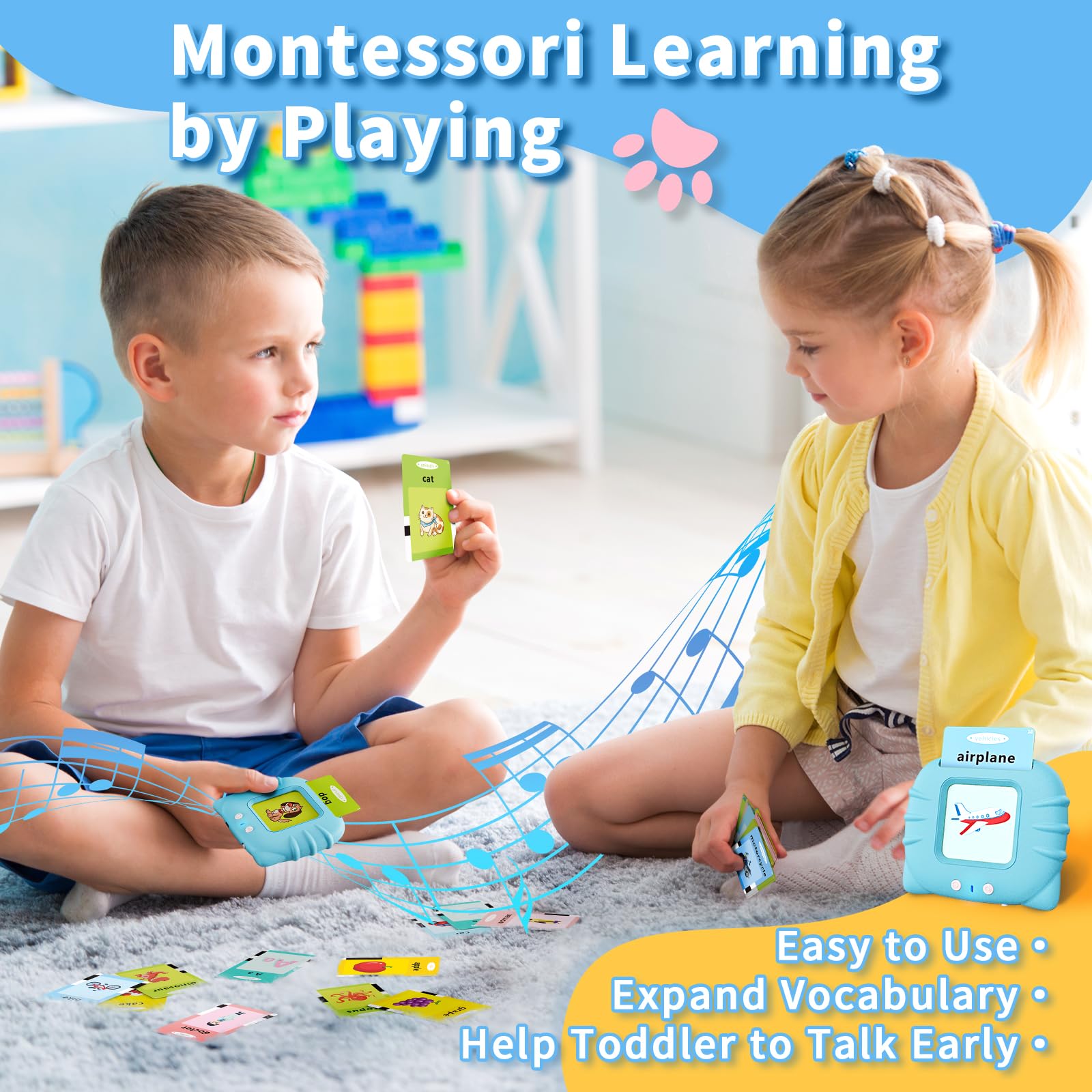 Aullsaty rechargeable battery powers up to five hours of on-the-go learning.