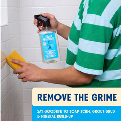 Aunt Fannie's all-purpose bathroom cleaner close-up of foam indicates a gentle plant-based formula for safe cleaning.