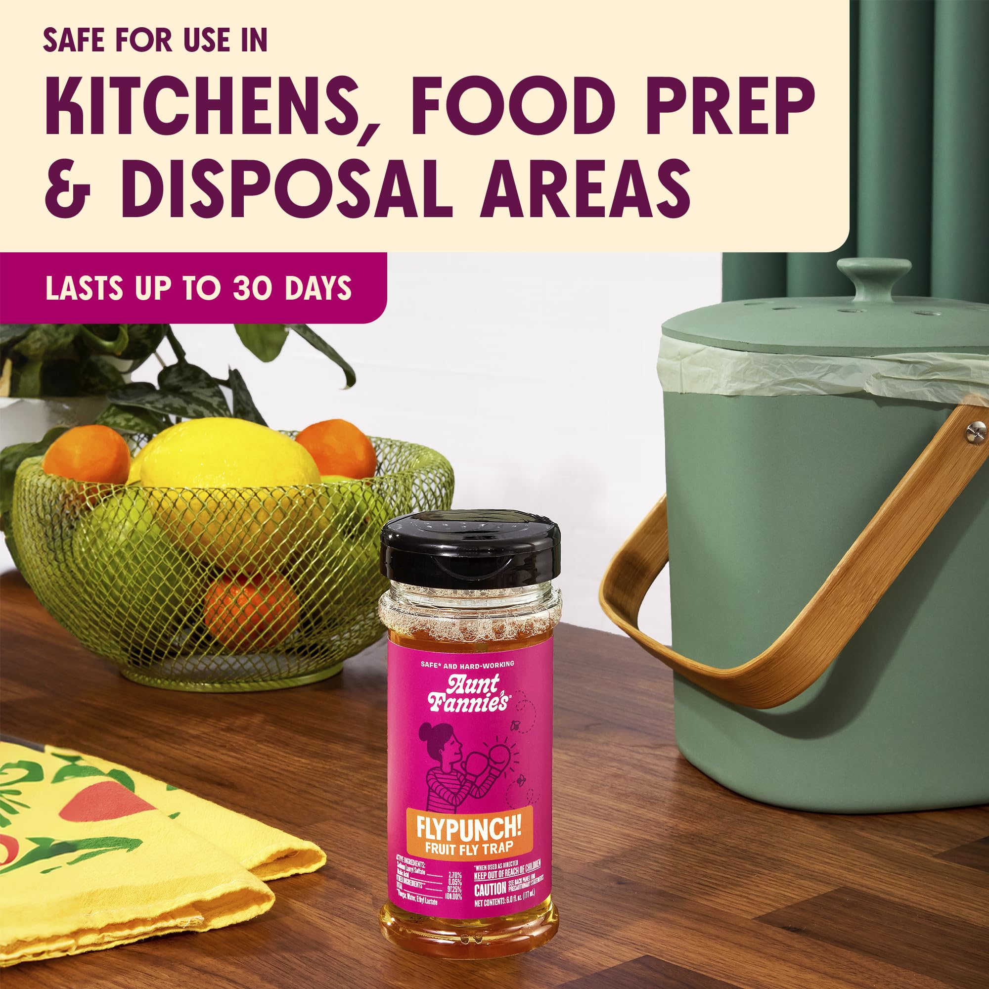 Aunt Fannie's FlyPunch uses plant-based attractants to lure fruit flies