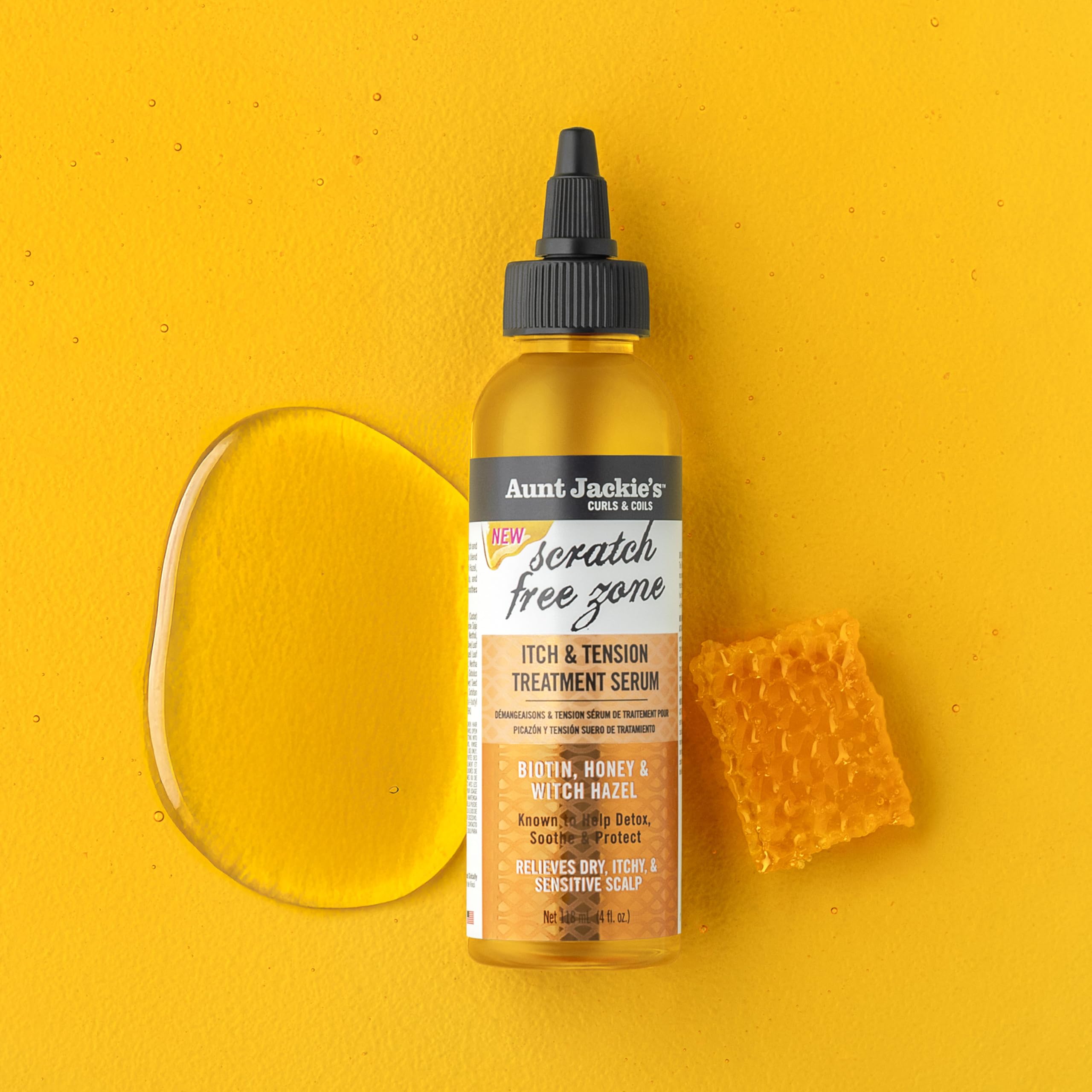 Serum applied to scalp under protective styling with Aunt Jackie's Braid + Twist Serum