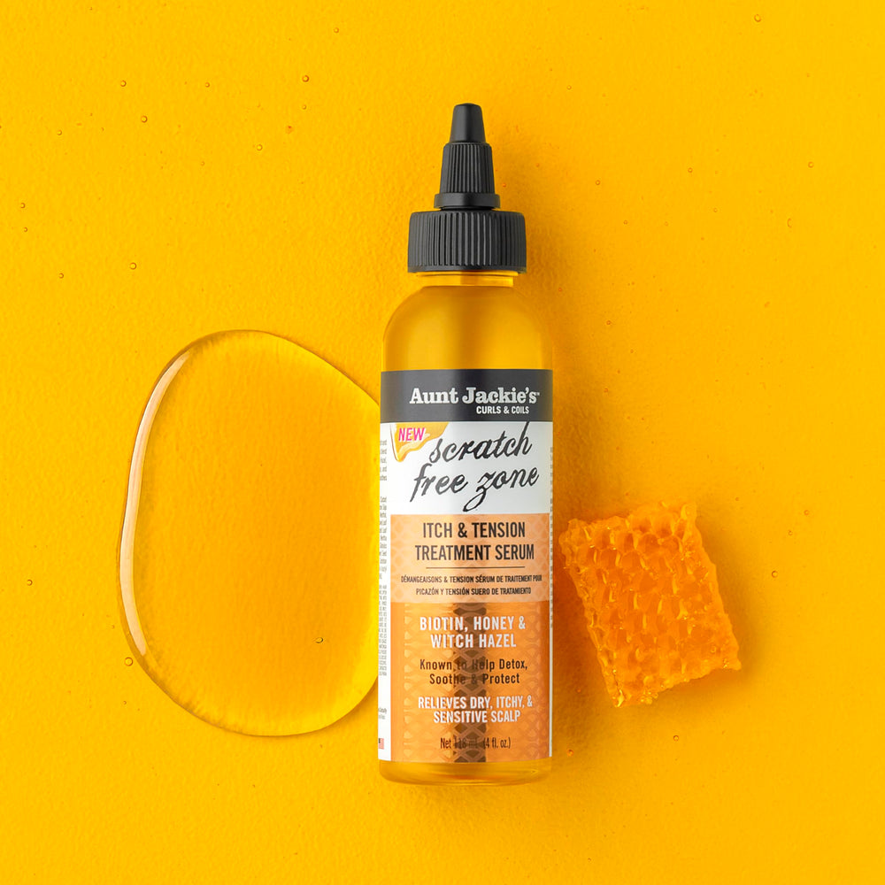 Serum applied to scalp under protective styling with Aunt Jackie's Braid + Twist Serum