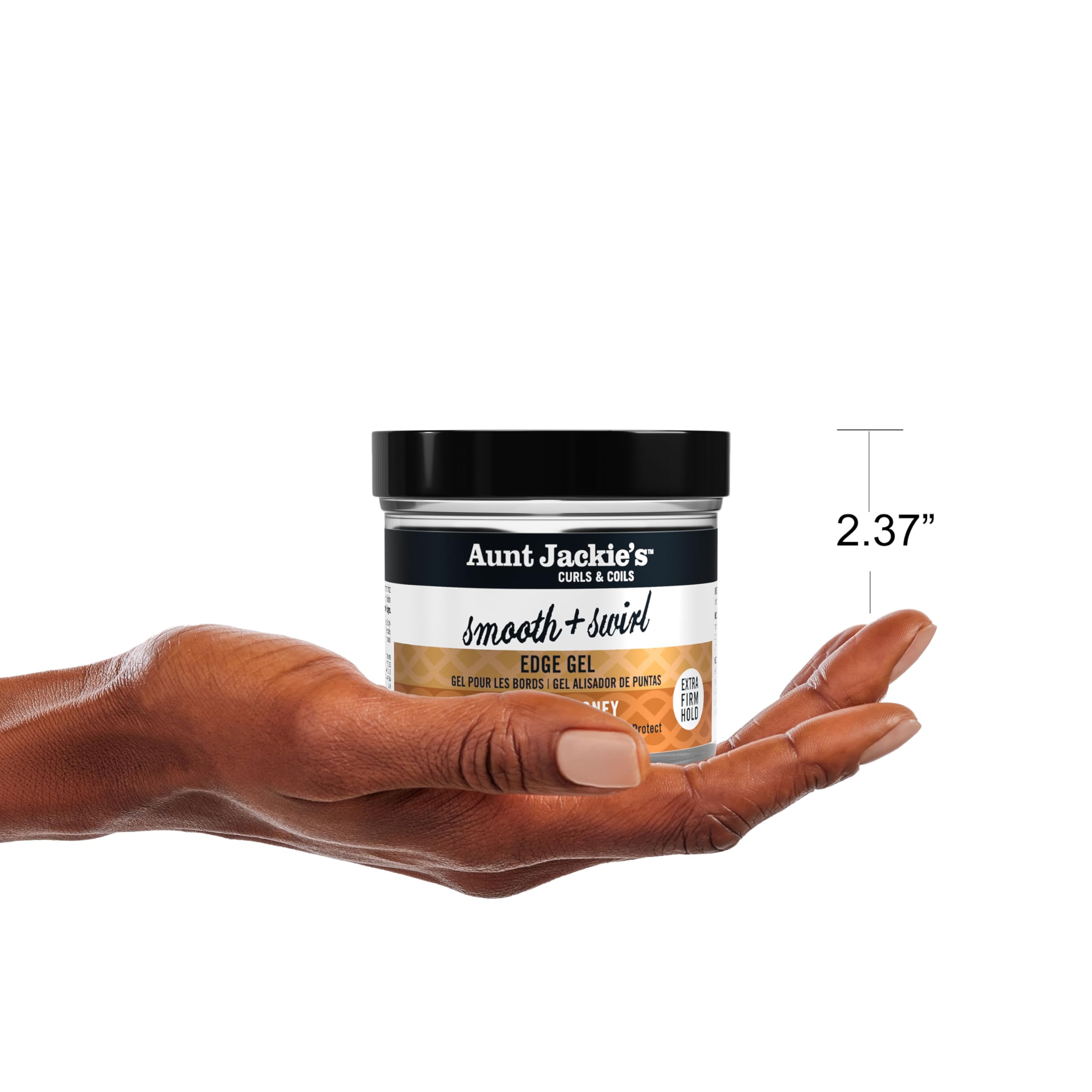 Product packaging shot showing Aunt Jackie's 4oz edge gel.