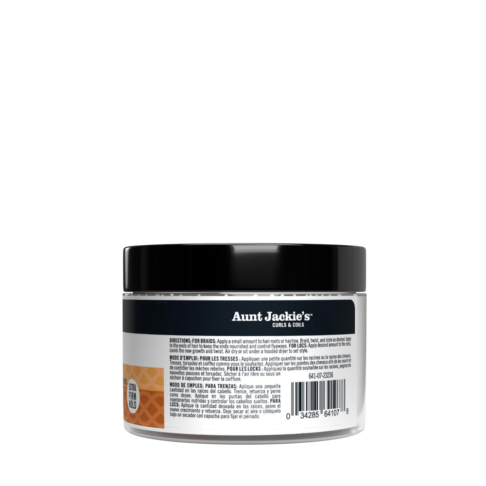 Aunt Jackie's Hold Tight packaging highlights braid and twist care.