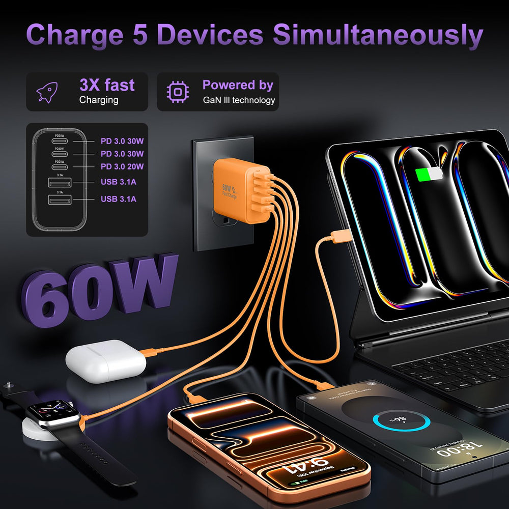 Auorld compact charger in a travel bag for portable charging