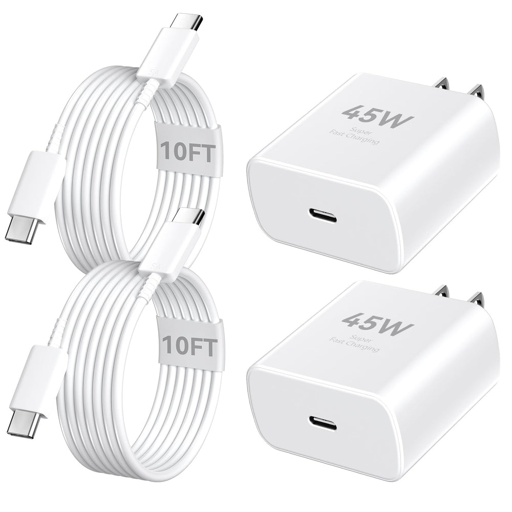Auorld iPhone charger front view, 45W block for fast charging.