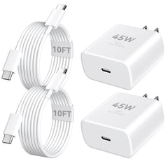 Auorld iPhone charger front view, 45W block for fast charging.