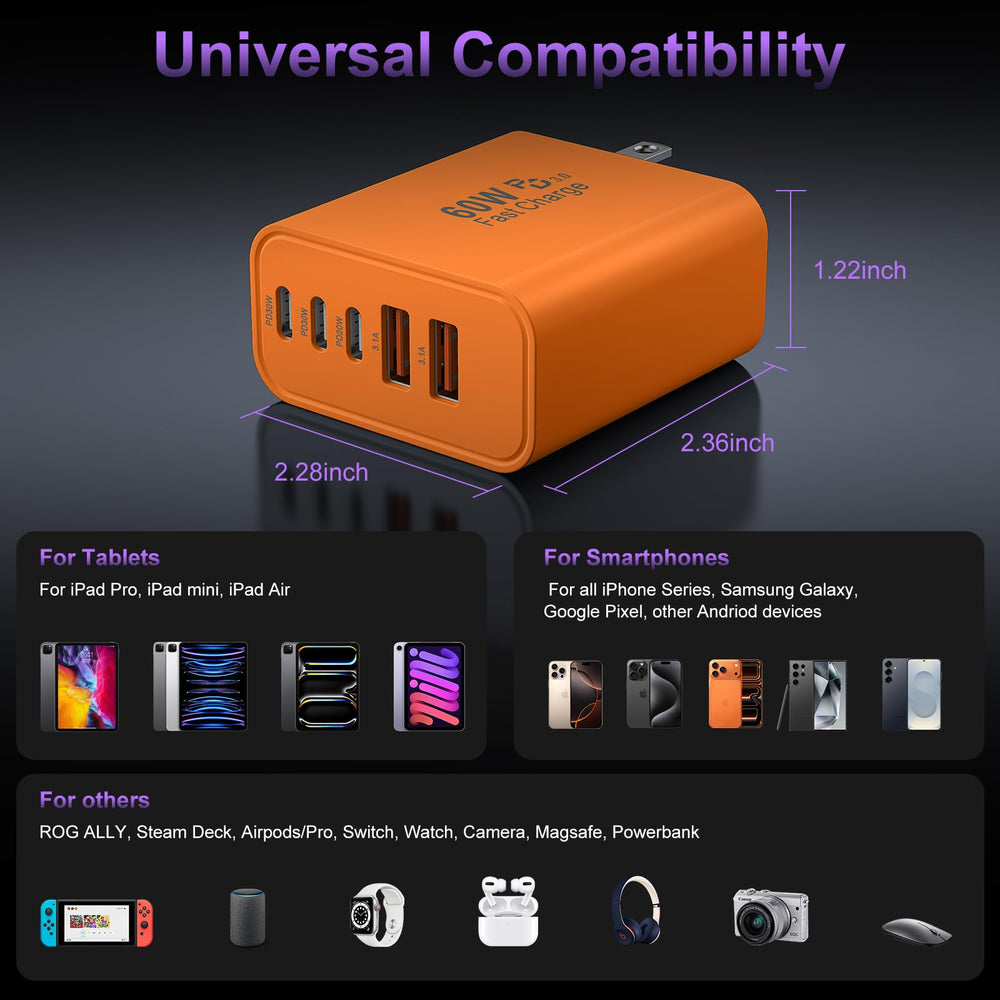 Auorld USB-A and USB-C ports offer versatile device compatibility