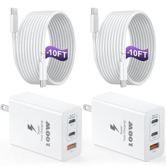 Auorld 3-port USB C charger block delivers 100W total for charging multiple devices.