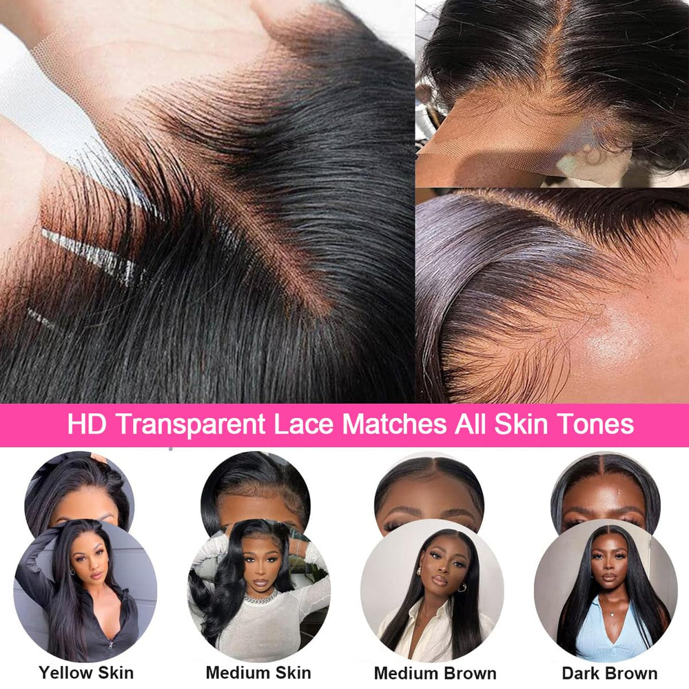 AUOU 200 density straight wig full, smooth look