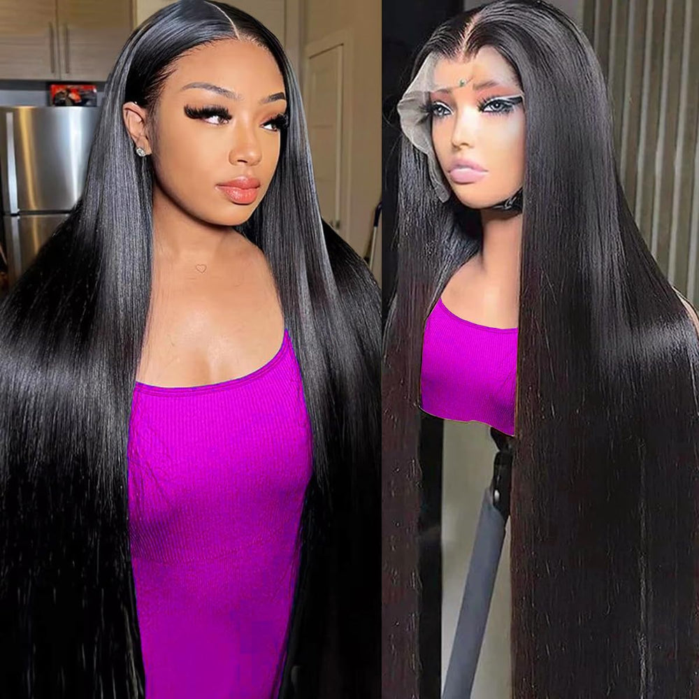 AUOU 30-inch lace front wig long length for dramatic styling
