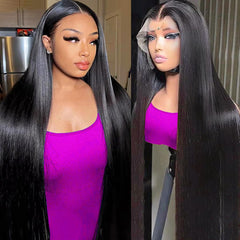 AUOU 30-inch lace front wig long length for dramatic styling
