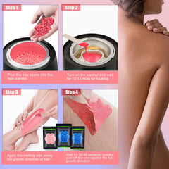 Auperwel facial waxing beads in use for precise hair removal.