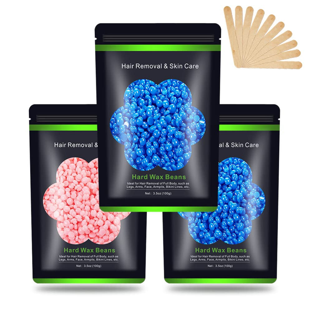 Auperwel wax beads bundle packaging highlights easy at-home waxing.