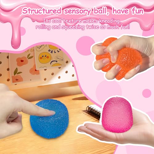 AuraGlaze blue squishy fidget ball helps stay focused.
