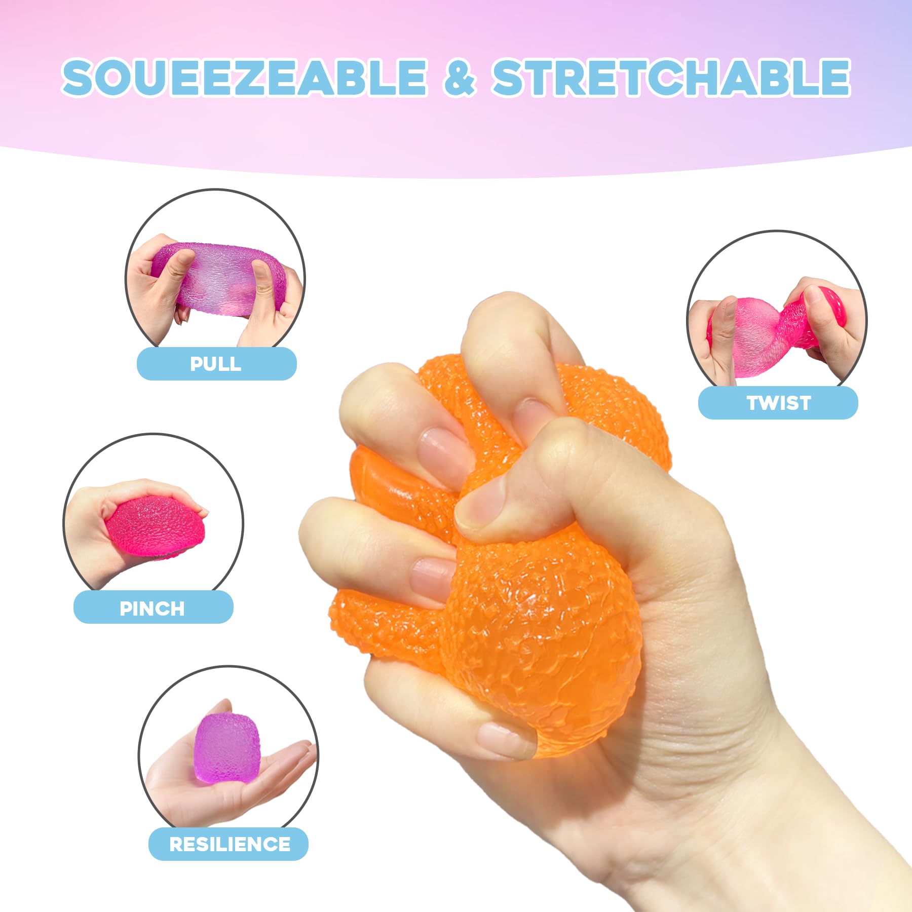 AuraGlaze squishy used at a desk to boost focus during tasks.