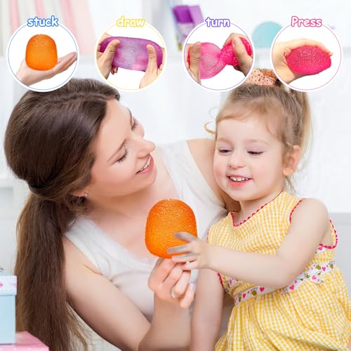 AuraGlaze Squishy Fidget orange ball in hand for tactile satisfaction and calm.