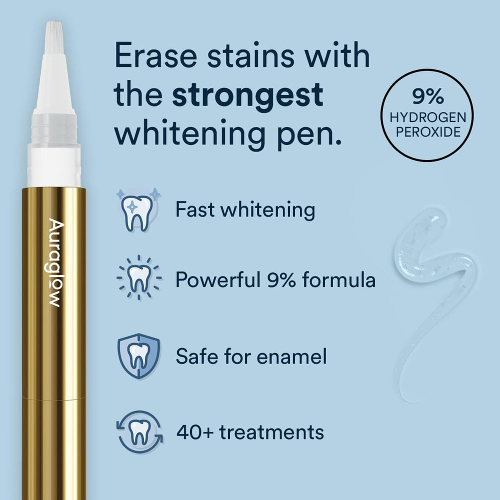 Auraglow 40 treatments per pen highlighting long lasting at home whitening