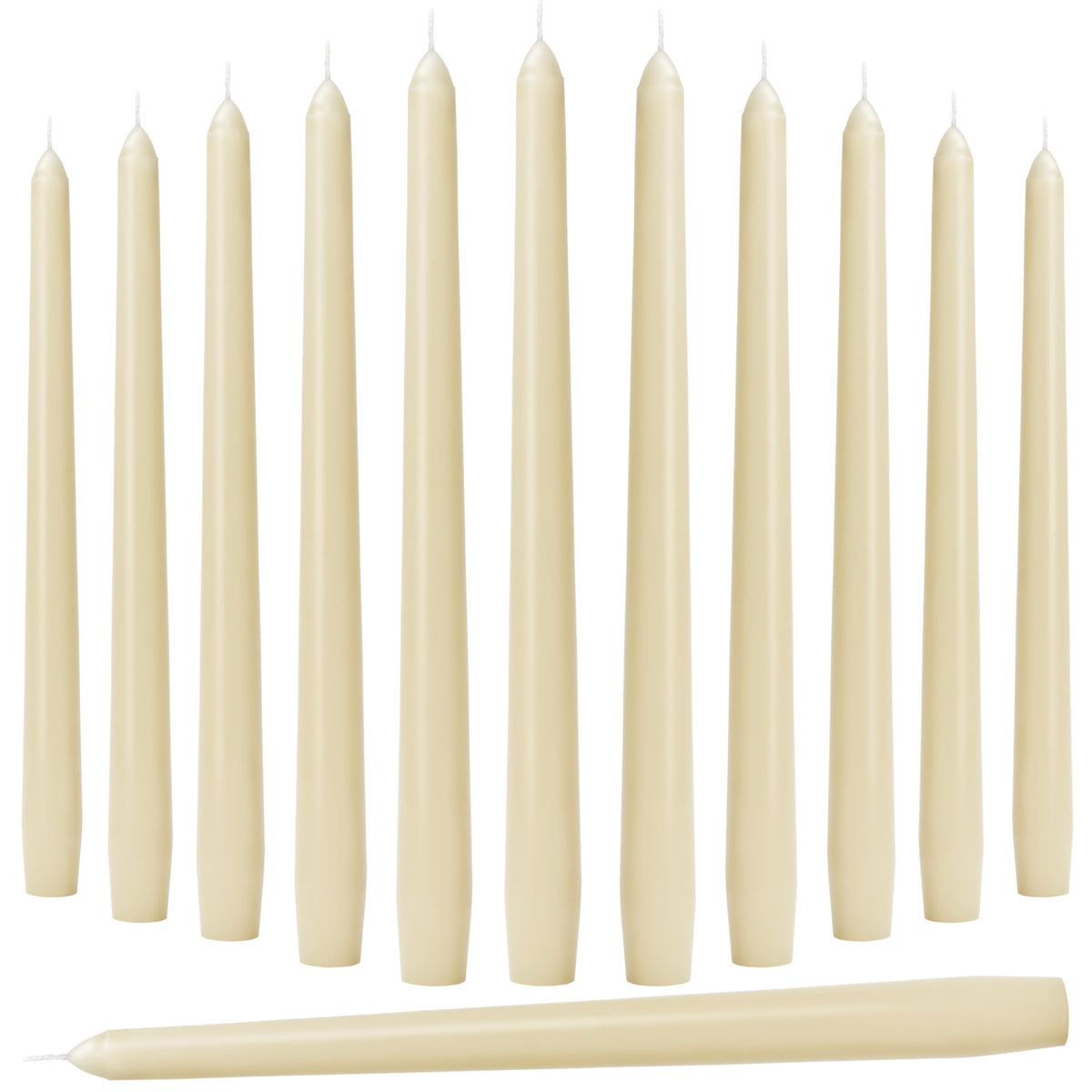 Auralome ivory 10-inch taper candle for elegant tables and long, clean burning.