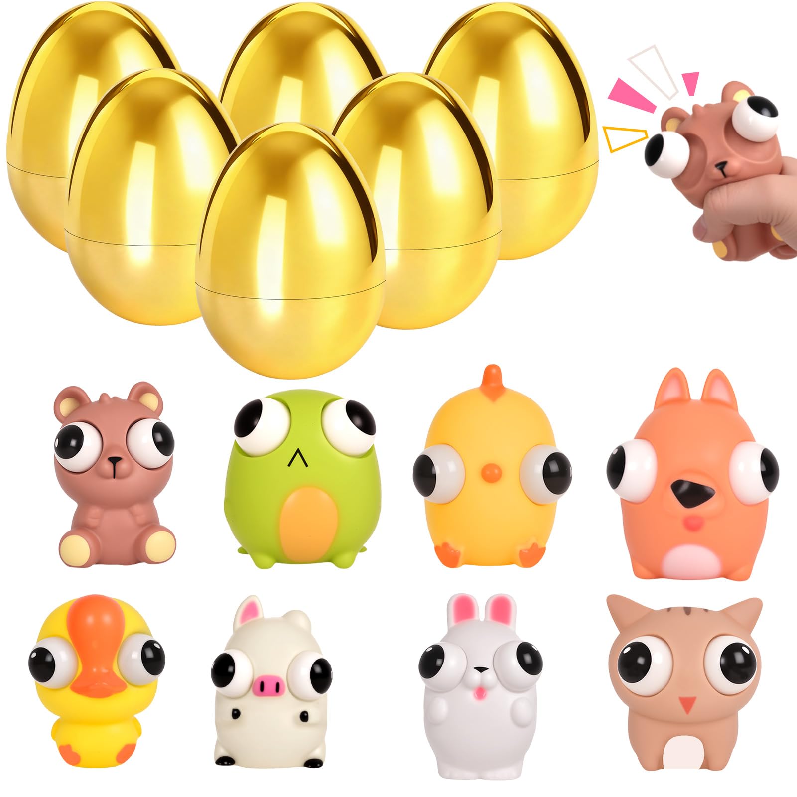 Aurdox jumbo golden Easter eggs 8-pack ready for a backyard hunt and display
