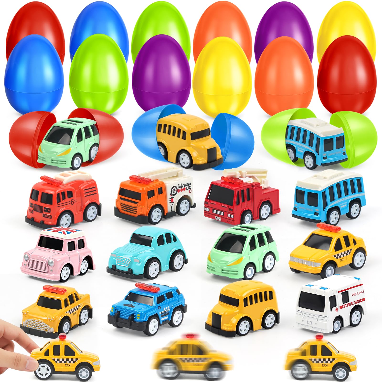 AuroTops Easter eggs filled with die-cast cars for an exciting Easter egg hunt