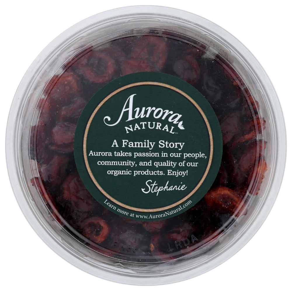 Aurora Organic Dried Cranberries snack serving in a bowl