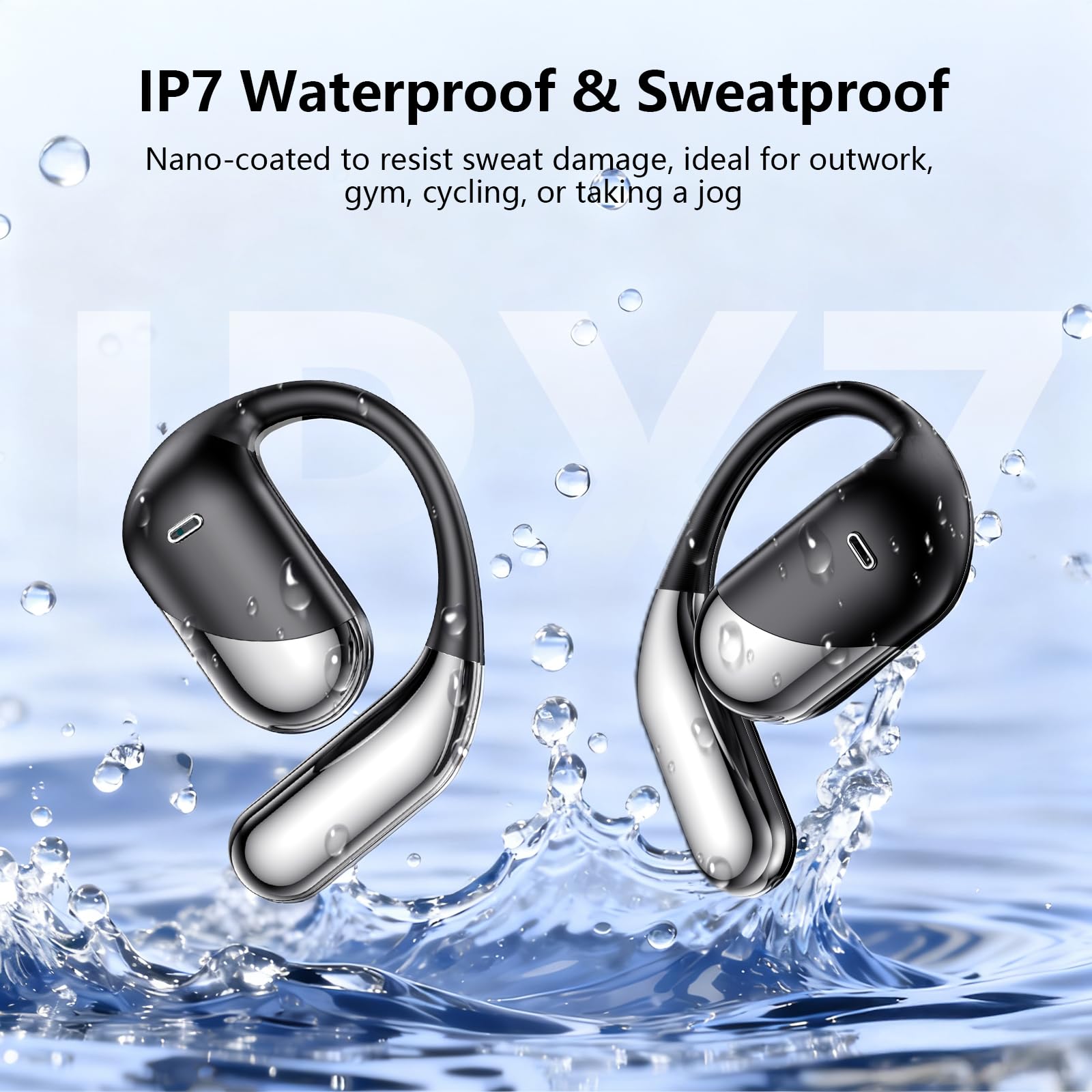 Aurotlu ergonomic ear clip fit keeps earphones secure during runs