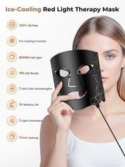 Adjustable brightness on the Aurphany LED mask for personalized light therapy.
