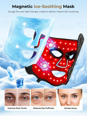 Aurphany LED mask remote control enables hands-free therapy sessions.