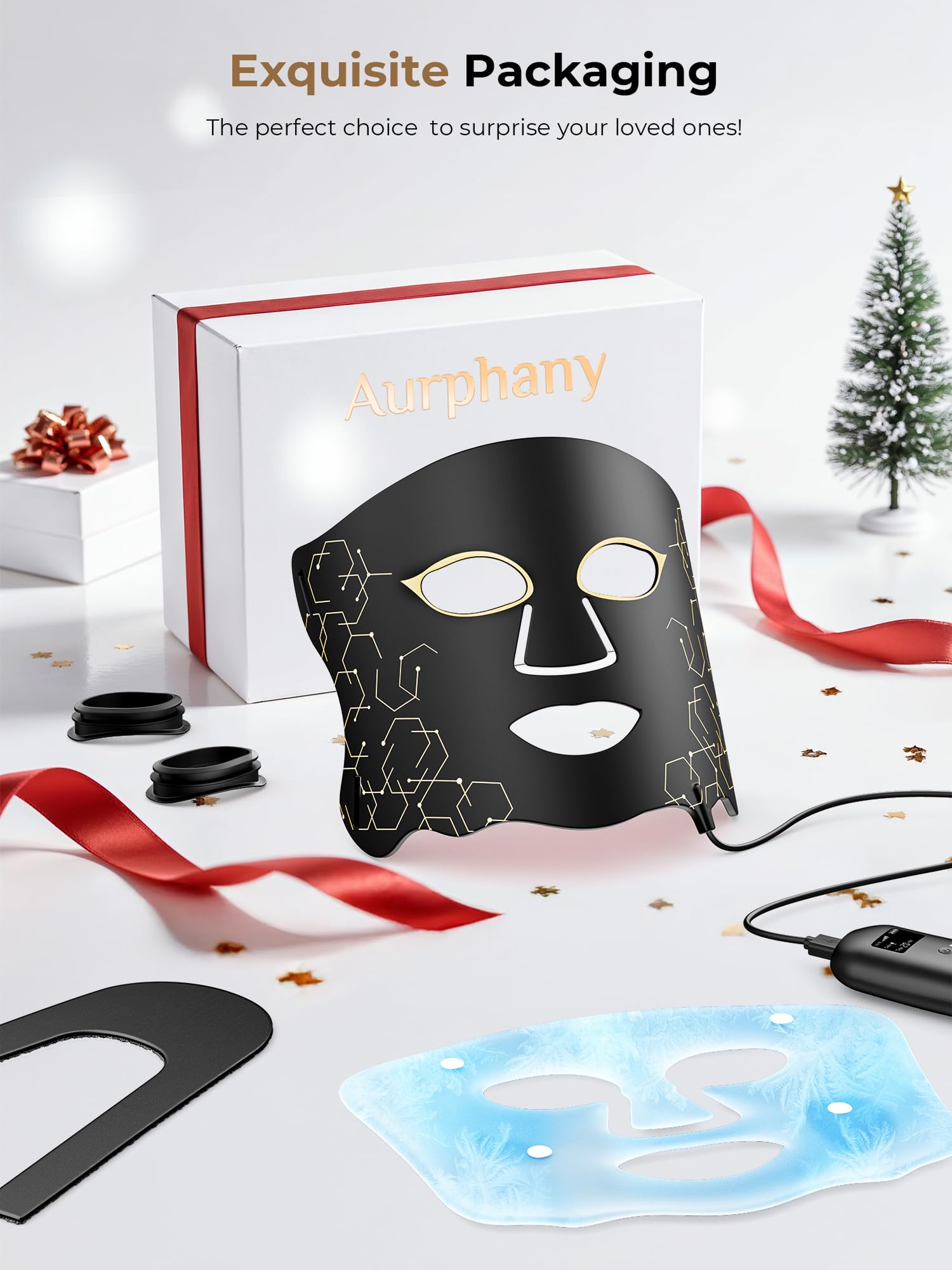 Aurphany LED mask with five timers supports safe, short sessions.