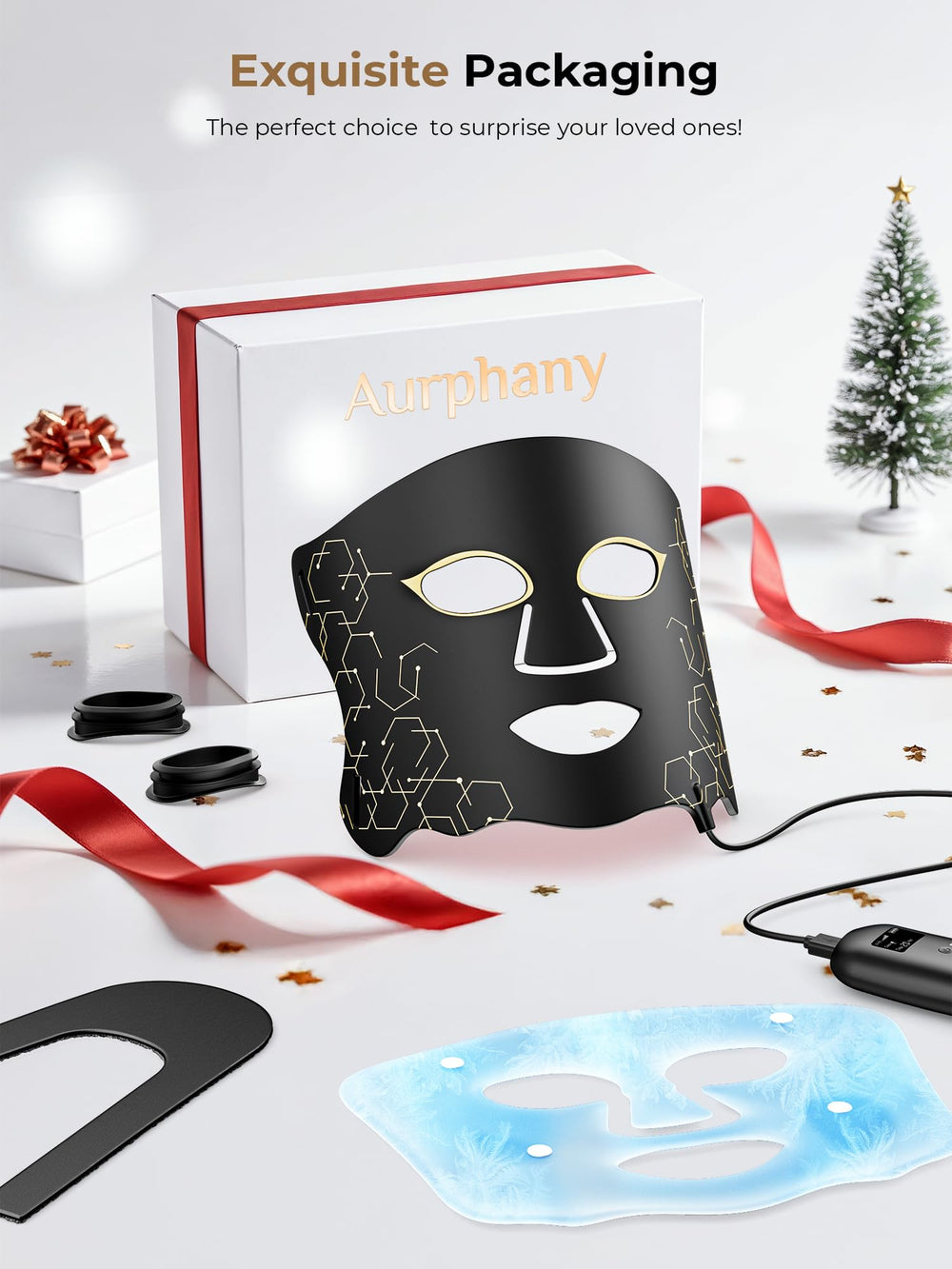 Aurphany LED mask with five timers supports safe, short sessions.