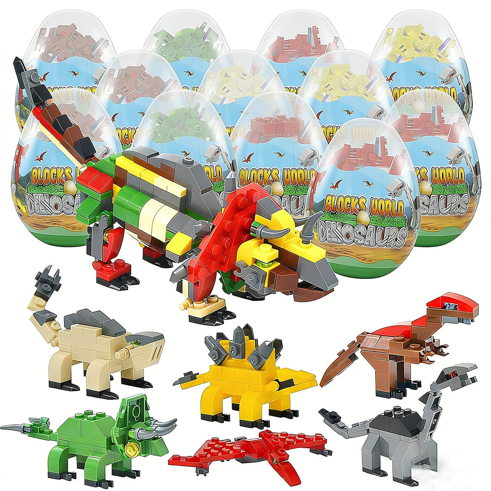 auryee dinosaurs egg building blocks 12pcs for creative play and learning