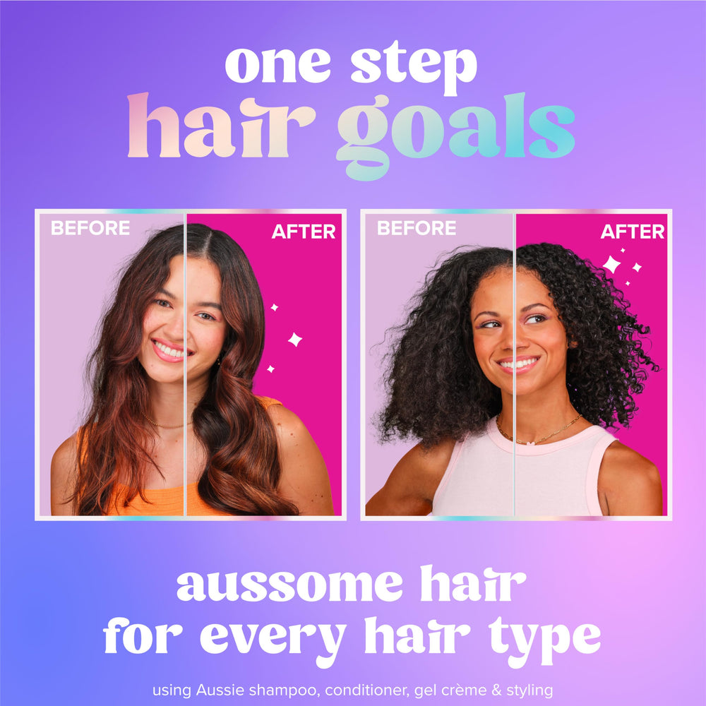 Curls definition with Aussie Ultra Wonder Gel Crème for lasting bounce