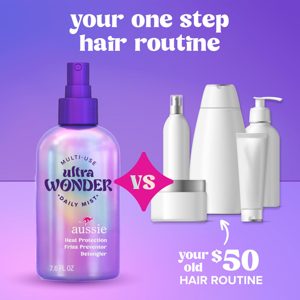 Dry hair finished with a glossy, lightweight lift from Daily Mist.