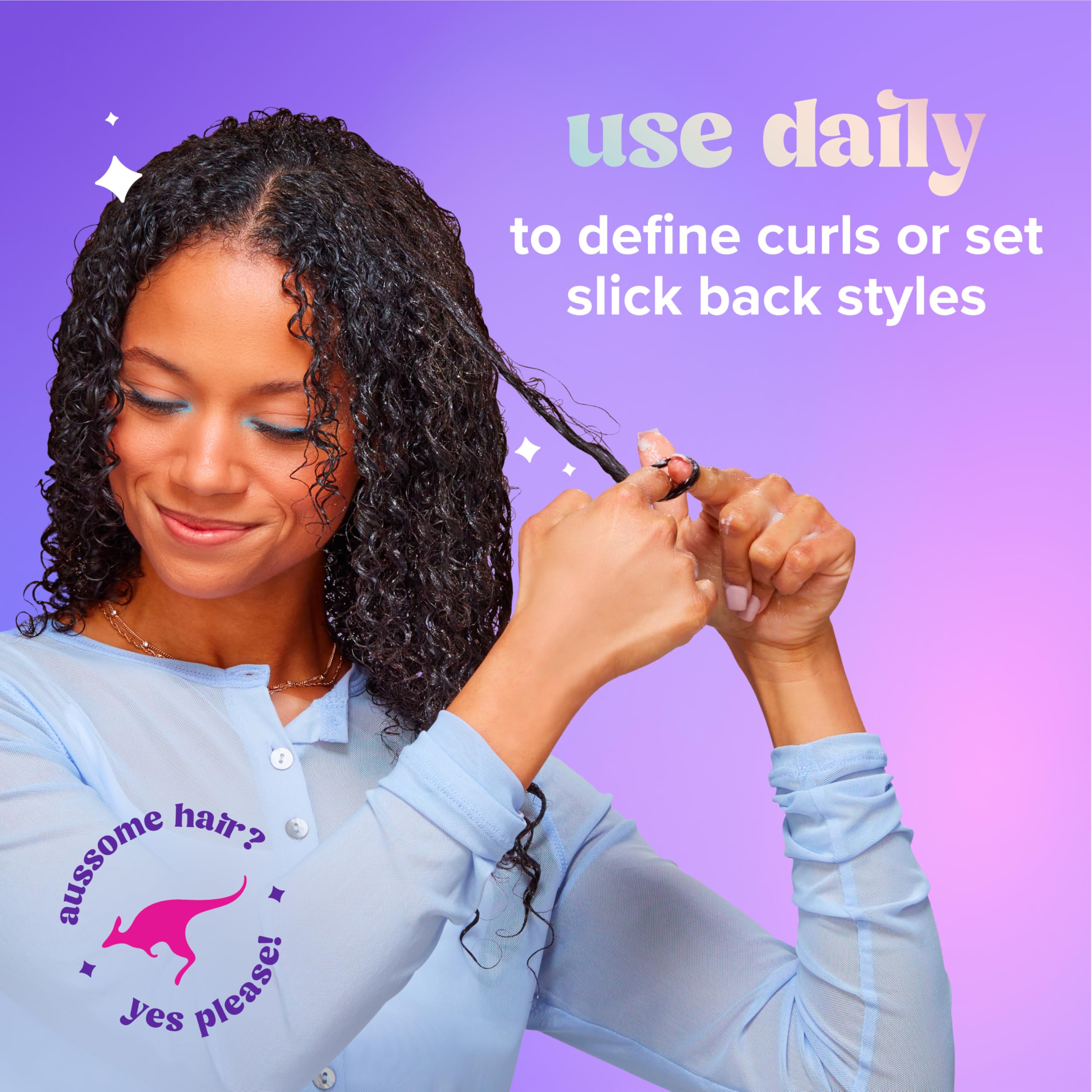 Edge taming with Aussie Ultra Wonder Gel Crème for neat edges