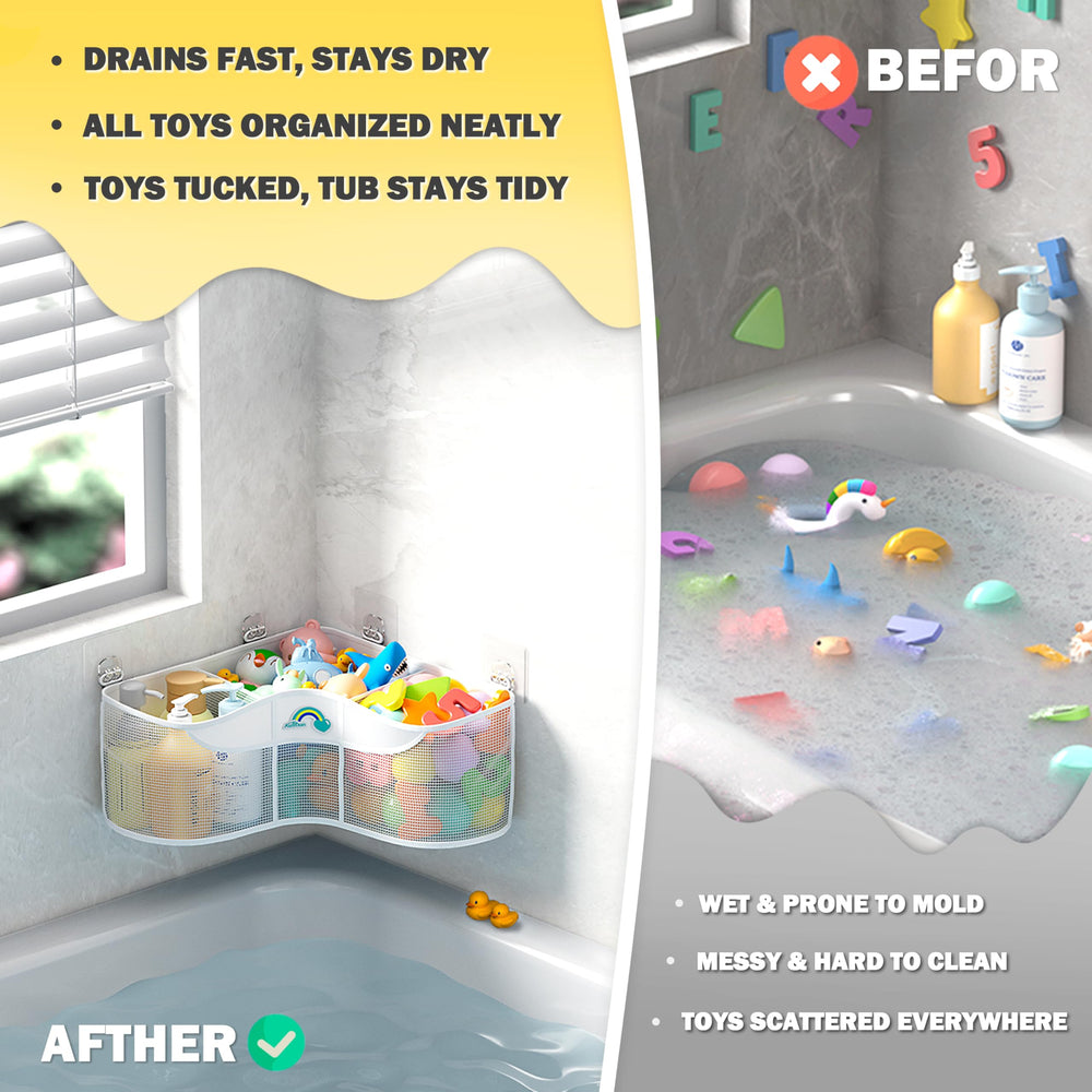 Austion corner adhesive hooks keep the organizer securely in place
