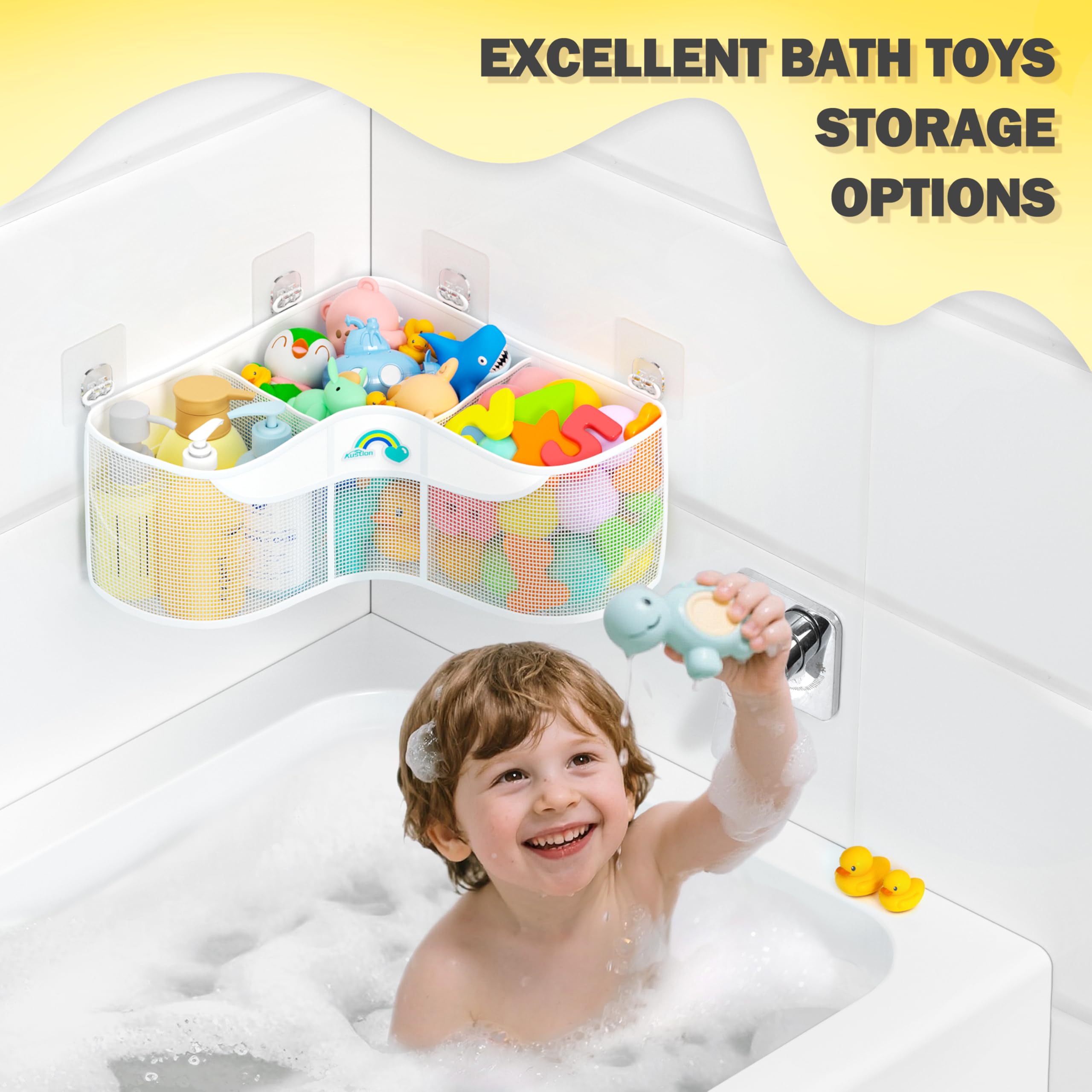 Austion machine washable bath toy storage stays fresh after cleaning