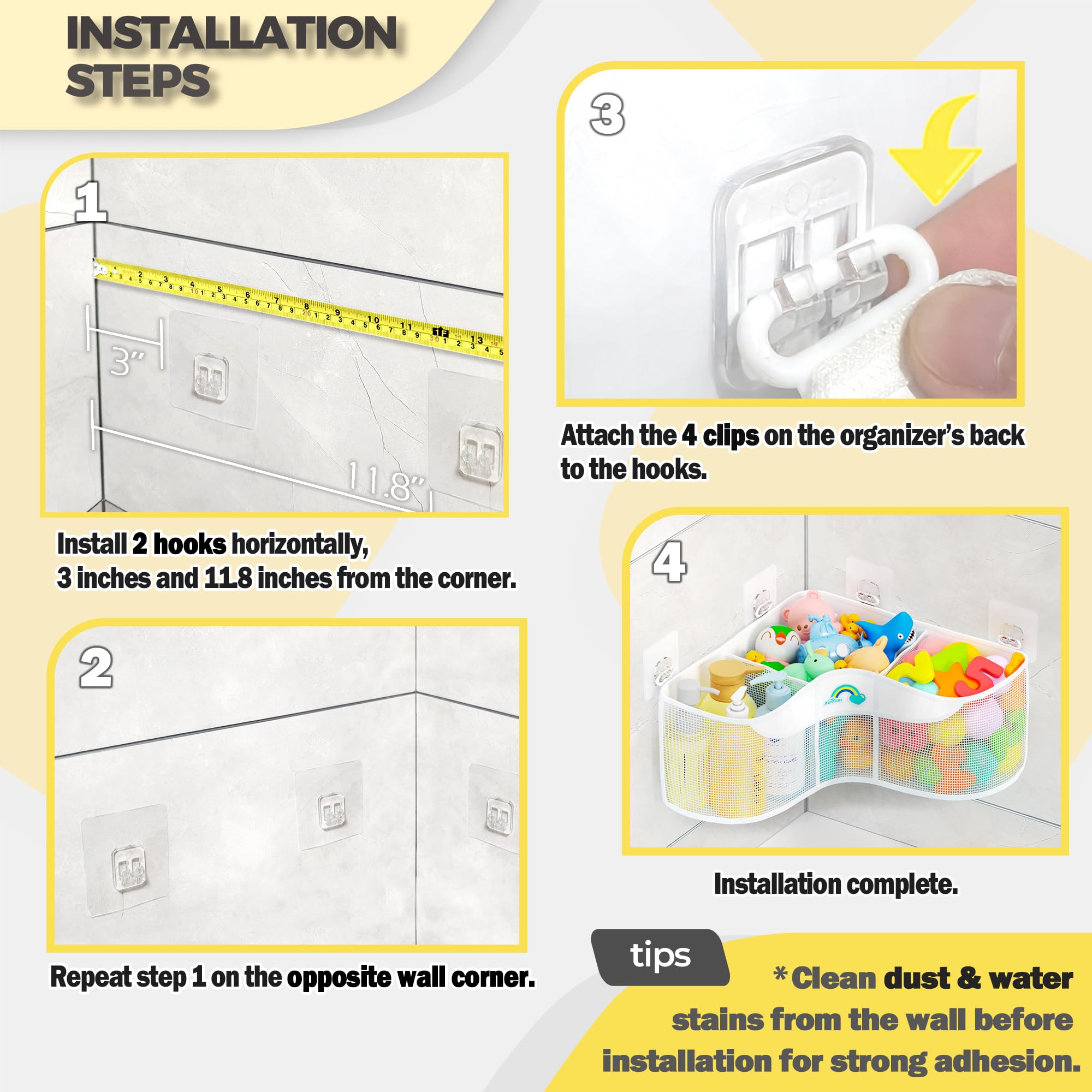 Austion tidy tub setup promotes organized bath time routines
