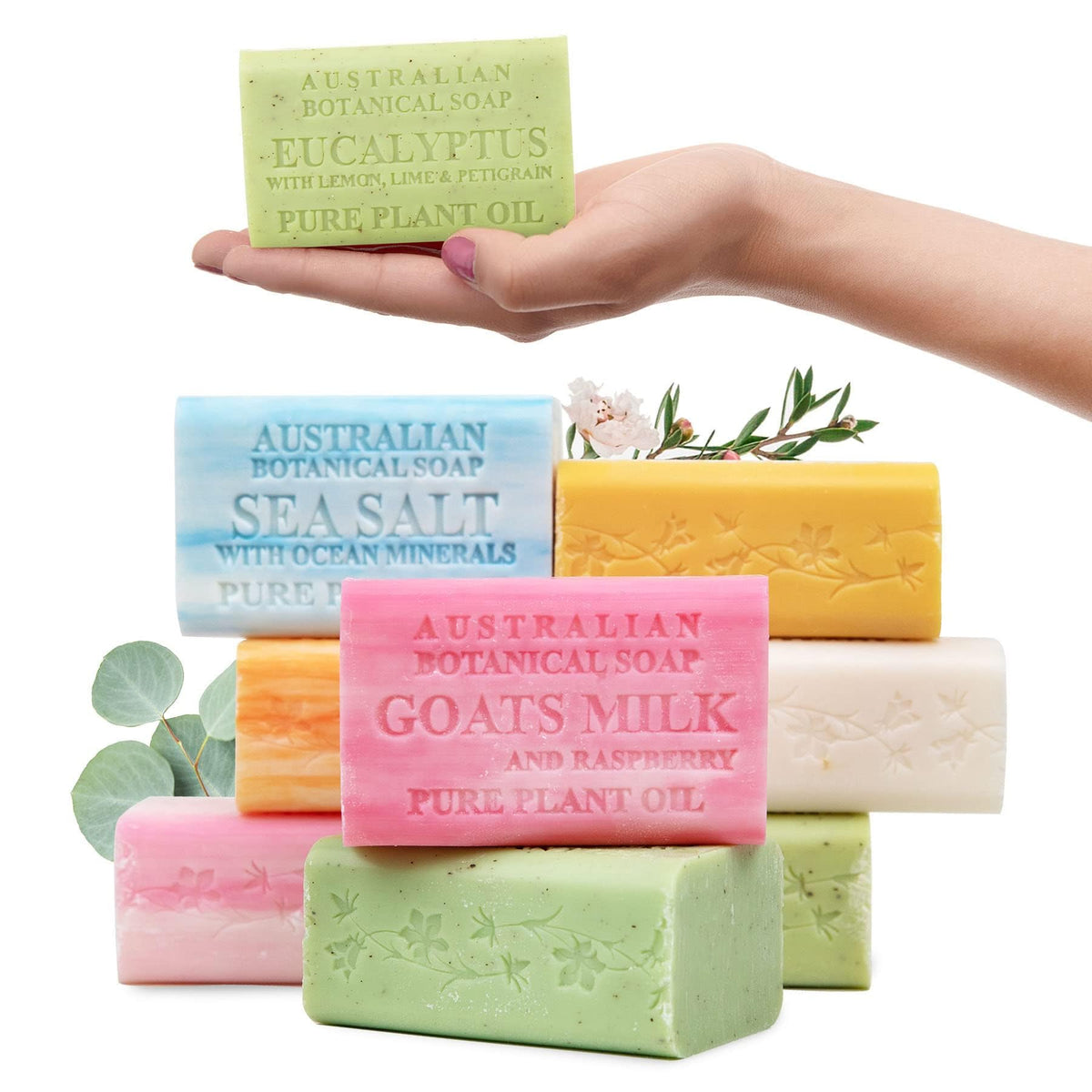 Australian Botanical Soap goat milk bar with creamy lather for gentle daily cleansing.