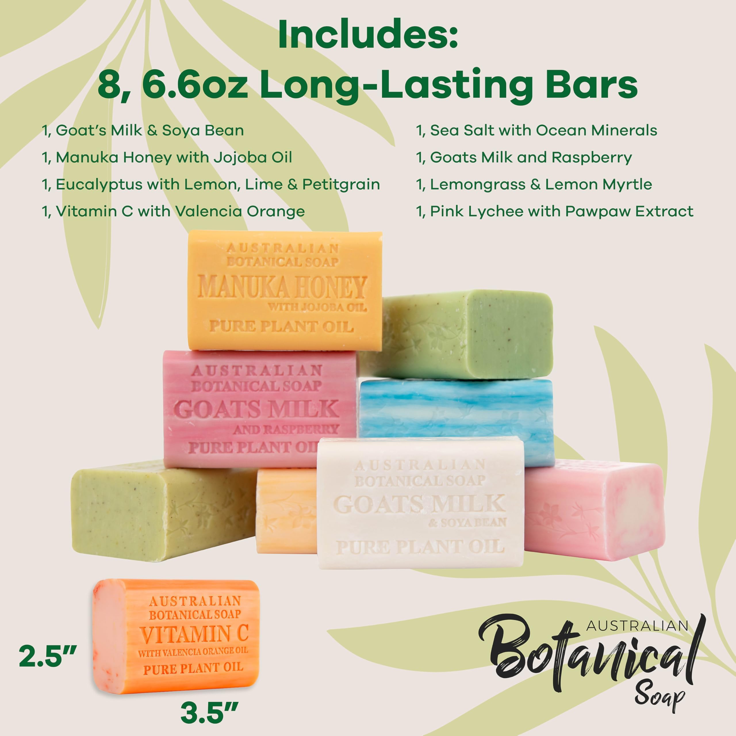Australian Botanical Soap sea salt bar with minerals and refreshing, ocean-inspired aroma.